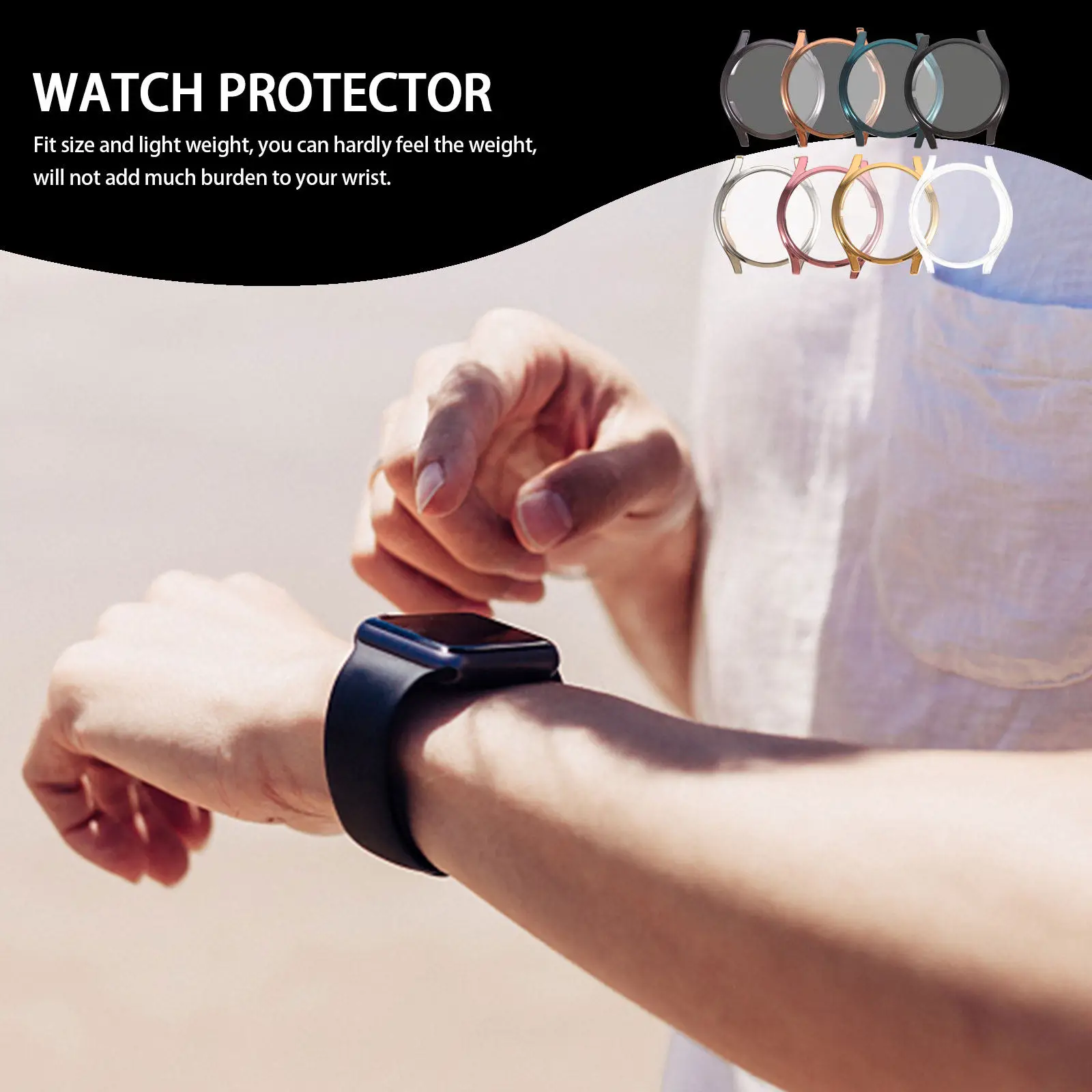 

8Pcs Electroplated Tpu Smartwatch Case Anti-Scratch Shockproof Durable Flexible Protective Covers for 5 Pro