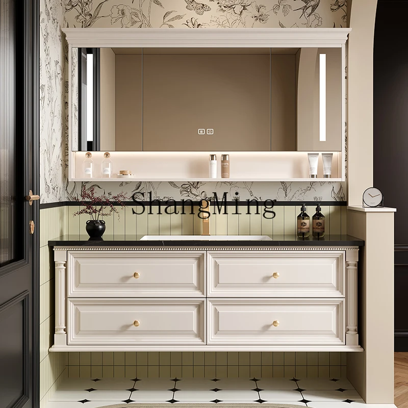 

CL Retro Bathroom Cabinet Set Washroom Sink Basin Cabinet