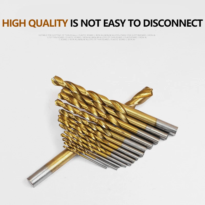 Conjunto de brocas helicoidais hss, 99 peças, 1.5-10mm, superfície revestida de titânio, 118 graus para perfuração de madeira, metal fino, uso doméstico com caixa