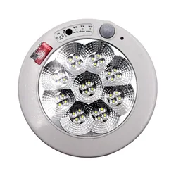 Lámpara de techo PIR Sense para garaje, Radar de paso, emergencia Citizen, luz LED redonda, recargable, 7W, 11W