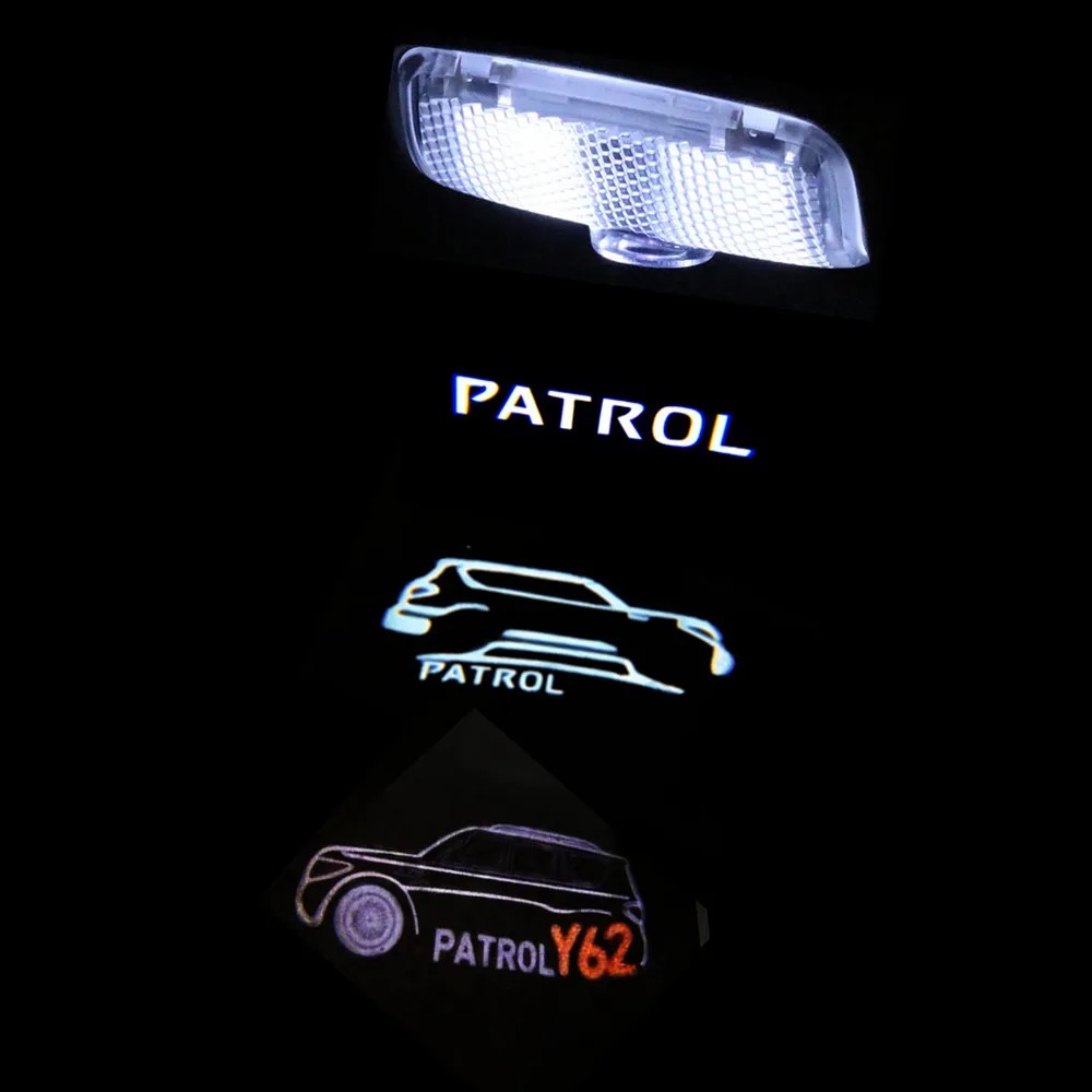 

2PCS Car Ghost Shadow Logo Light Door Welcome Lamp For Nissan Patrol Y62 Armada 2013 2014 2015 2016 2017 2018