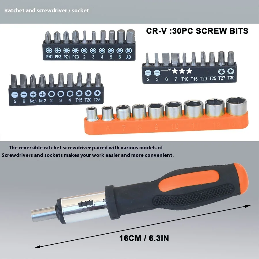 Conjunto de ferramentas de aço carbono direto de fábrica completo para manutenção de encanadores de carpinteiro de eletricista