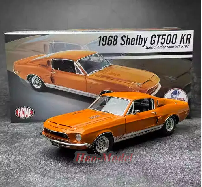 Модель автомобиля ACME 1/18 для Ford Shelby GT500 KR 1968, литая, оранжевая