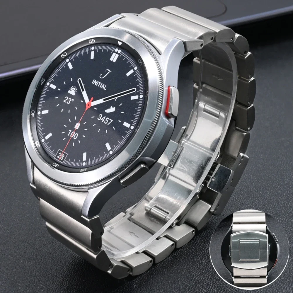 

Titanium Strap for Samsung Galaxy Watch 4/5/6/7 44mm 40mm 316L Stainless Steel Buckle Band for Galaxy 6 Classic 47mm 43mm 5 Pro