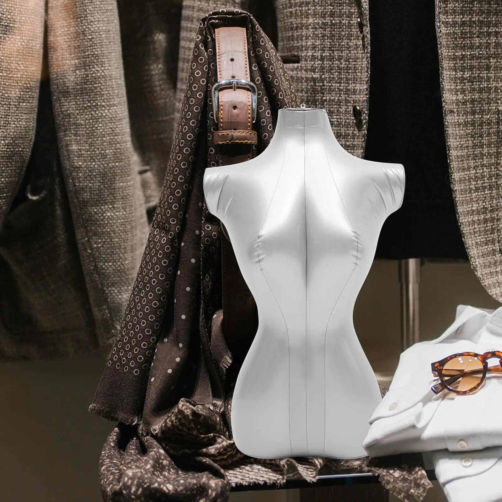 Description Picture 4 of itemInflatable Female Mannequin Clothing Display Model Ladies Jacket Plastic Pvc Half Body For Clothes Fashion Photography Props