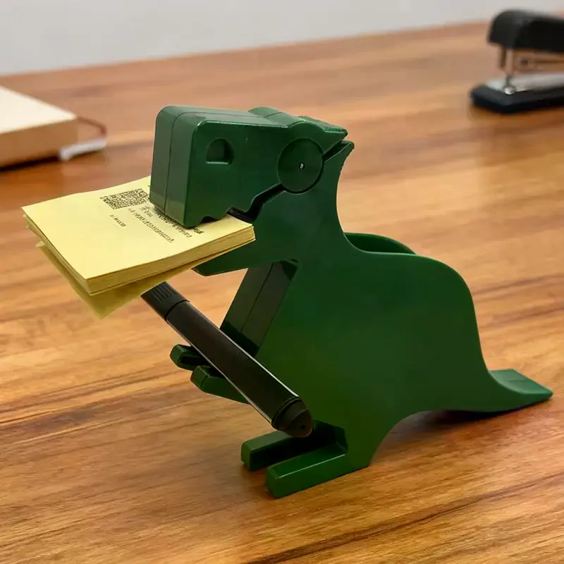 Desktop Memo Holder Green Dinosaur Post Clip Creative Business Card Holder Organizer Storage Funny Tabletop Decor