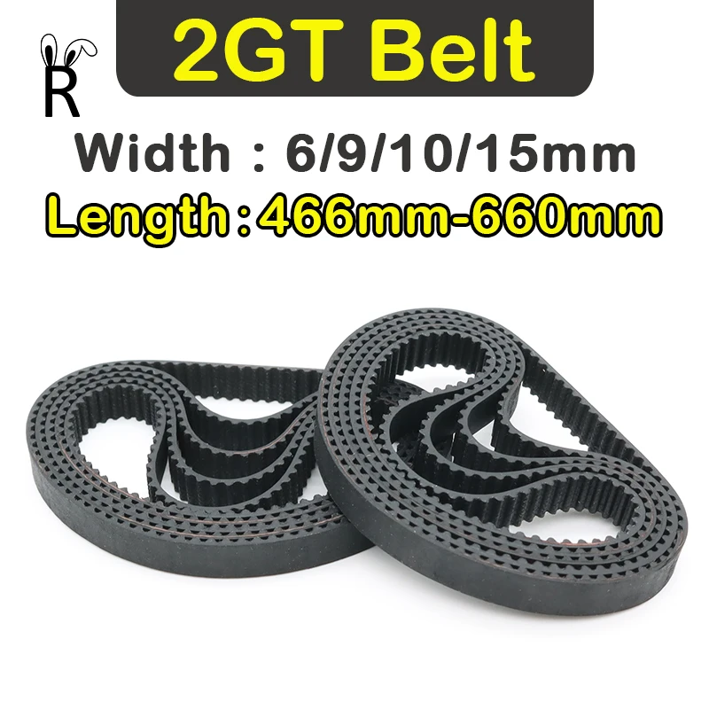 

Belt Length 466mm-660mm GT2 Synchronous Belt 2M 3D Printer Belt Width 6/9/10/15mm 2GT Timing Belt Rubber Closed Loop Pulley Belt