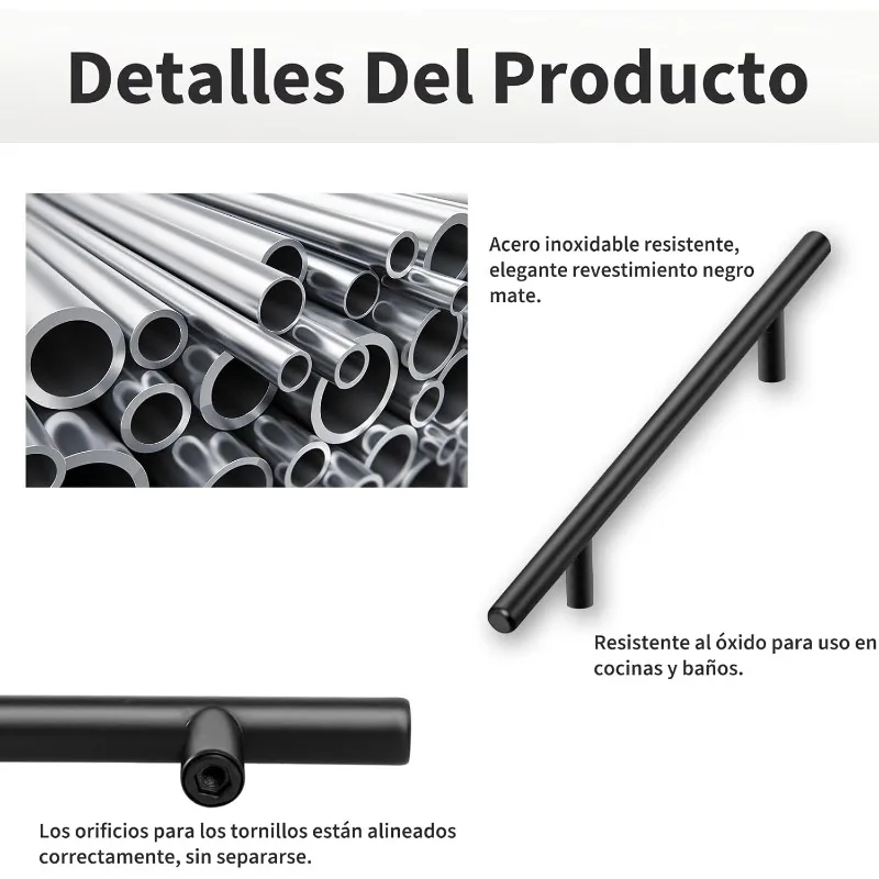 20 Pack Matte Black Stainless Steel Cabinet Pulls, Kitchen Drawer Handles Hardware for Cabinet Cupboard Wardrobe