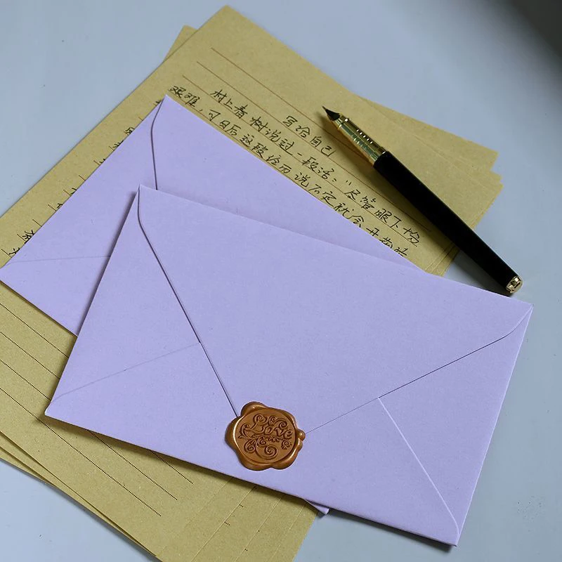 10pcs/lot Purple Envelope High-grade Small Business Supplies 250g Paper Envelopes for Wedding Invitations Stationery Postcards