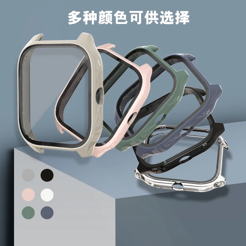 Amazfit-Apple Watch用のストラップ付き保護ケース,ストラップ付き強化ガラス,ケース