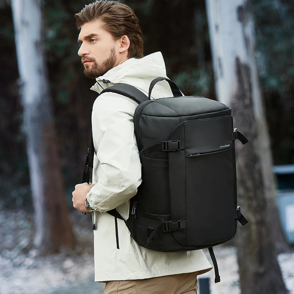 Heroic Knight Travel Backpack Men Waterproof Fashion Large Capacity 17.3 Laptop Backpacks Business Expandable USB Charging Bag
