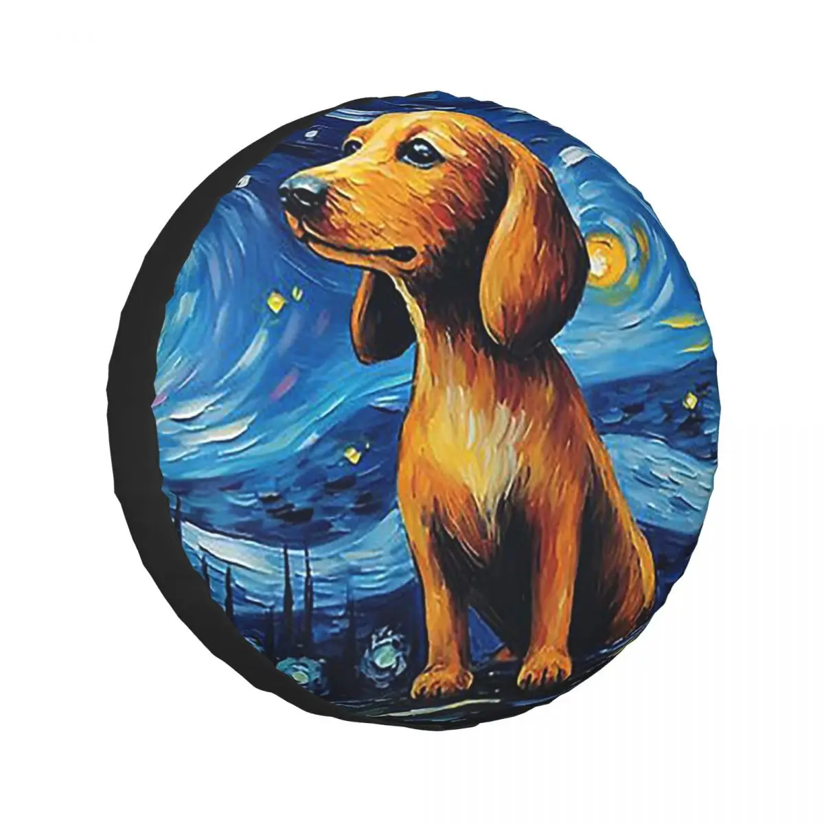 

Custom Dachshund Starry Night Spare Tire Cover for Car Trailer 4x4 Wheel Protector Covers 14" 15" 16" 17" Inch
