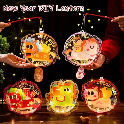 Spring Festival Horse Lanterns DIY New Year 2026 Festival Lanterns Decoration Horse Shaped Lanterns for New Year Diy Lantern Kit
