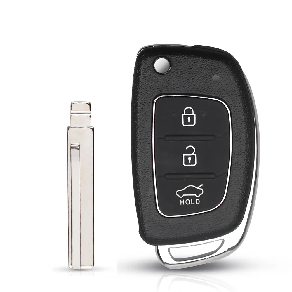 KEYYOU Auto Schlüssel Shell Für Hyundai Solaris ix35 ix45 Serie 2 Verna Santa Fe 3 Tasten Flip Folding Remote-Fob fall