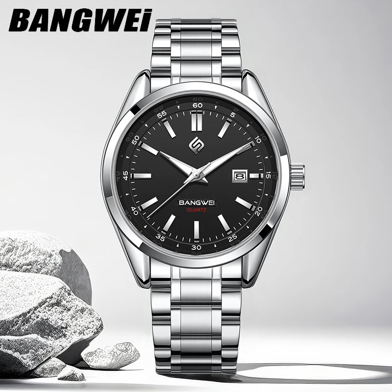BANGWEI 2025 New Watches Men LIGE Brand Luxury Mens Watch Fashion Casual 30M Waterproof Luminous Date Quartz Wristwatches Reloj