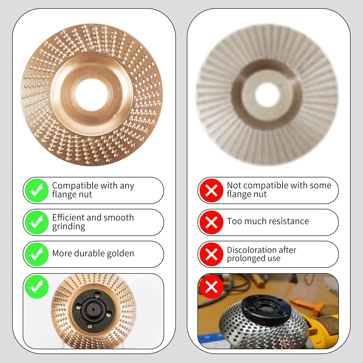 1/3pcs Woodworking Carving Wheel Polishing Wheel Versatile Sanding Disc Wood Shaping Tool Abrasive Disc 22mm inner diameter