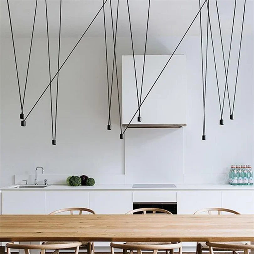 

Line Led Ceiling Creative Chandelier Art DIY Unique Line Pendant Lights Shop Office Bar Light Fixtures Living Room Hanging Lamp