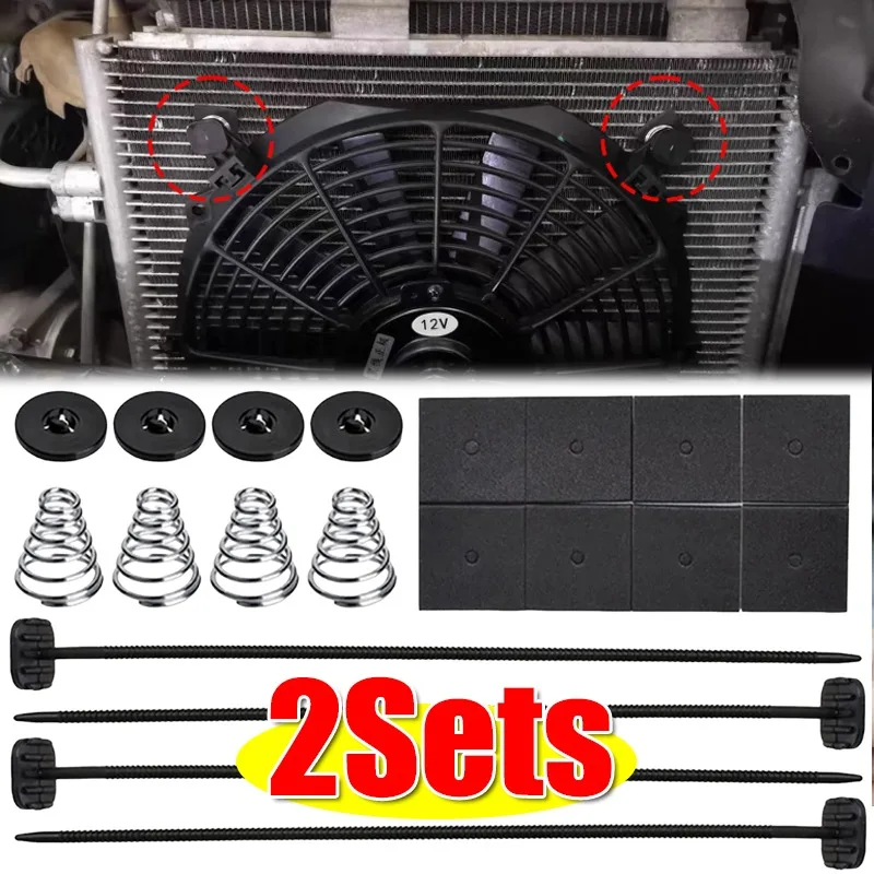 1-2 Juegos de Kit de Montaje Universal para Ventilador de Radiador Eléctrico para Automóviles y Camiones, Accesorios para Autos, Piezas para Honda, BMW, Fiat, Audi, Toyota