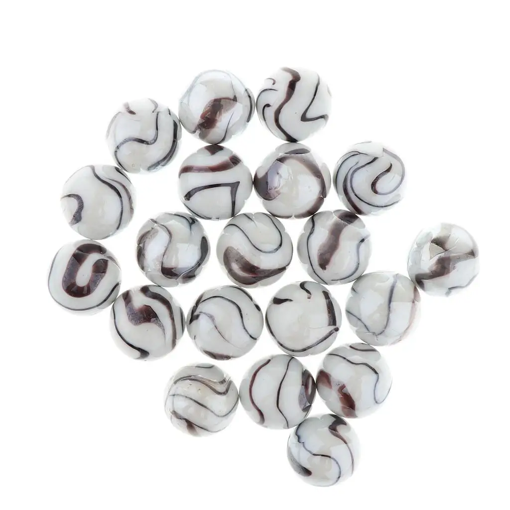 20pcs 25mm Stripes Glass Marbles, Kids Marble Run Game, Marble Solitaire Toy Vase Filler & Fish Tank Home Decor