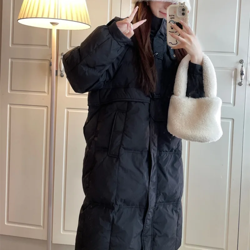 Doudoune à capuche mi-longue pour femme, pardessus femme, vêtements d'extérieur chauds, version Parkas adt optics, loisirs, hiver, nouveau, 2023