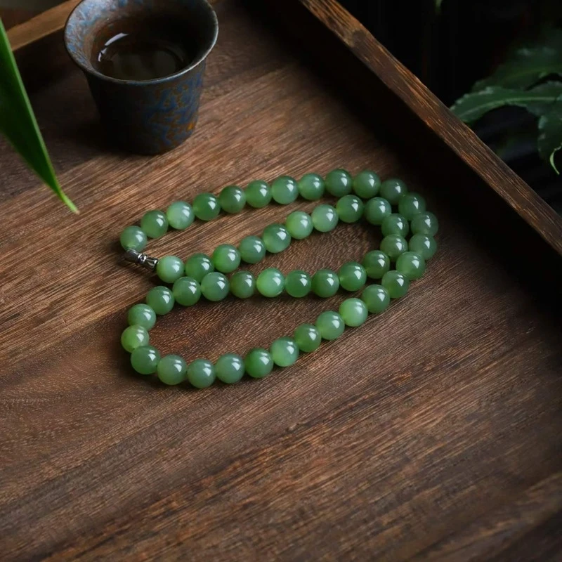 

Натуральное нефритовое ожерелье из хотанского нефрита для пожилых женщин, украшение на шею