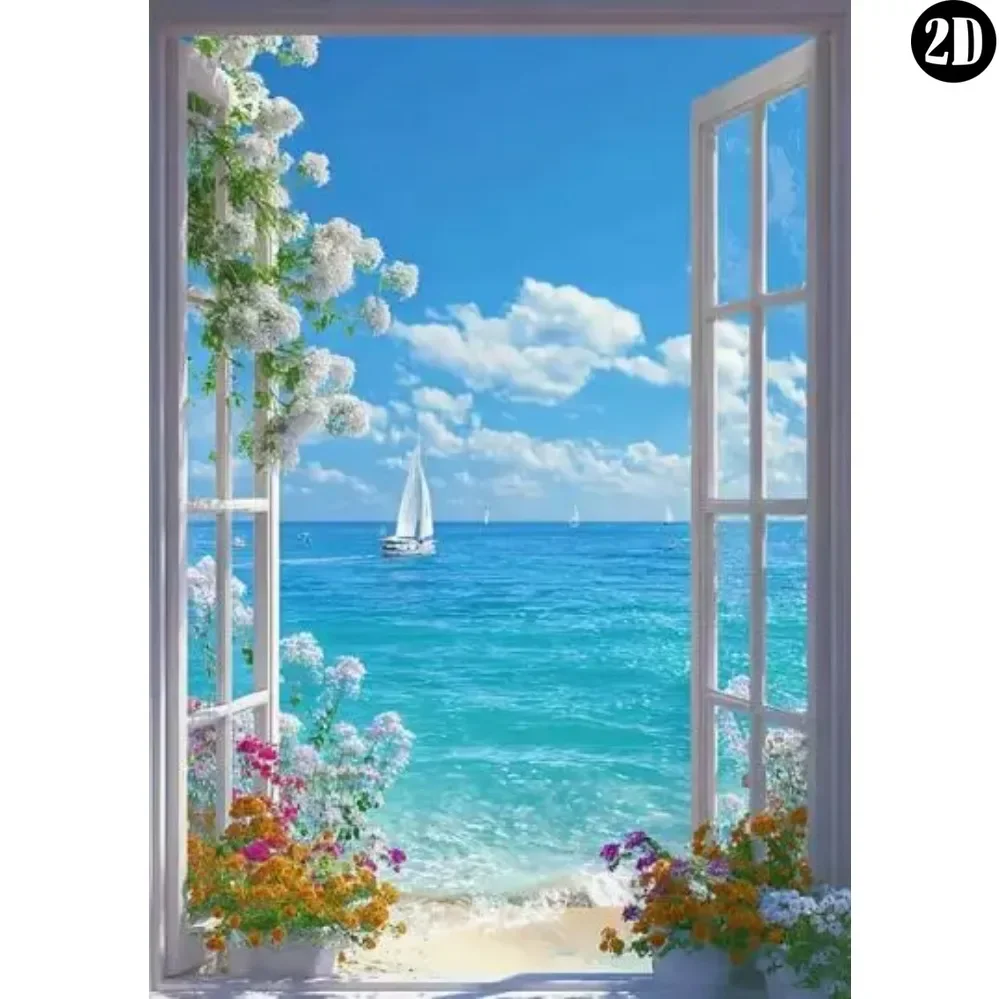 Panneau métallique 2D vintage, art mural en fer bleu patiné avec paysage de plage, décoration nautique rustique pour la maison,