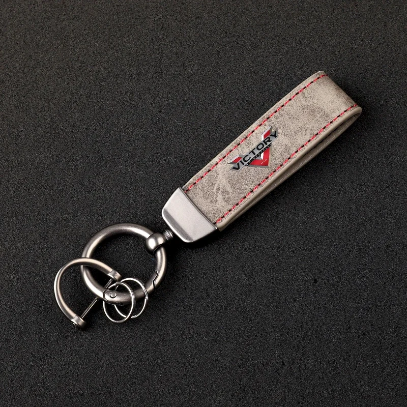 HD printed vintage leather horseshoe ring keychain for VICTORY Motorcycle Accessories