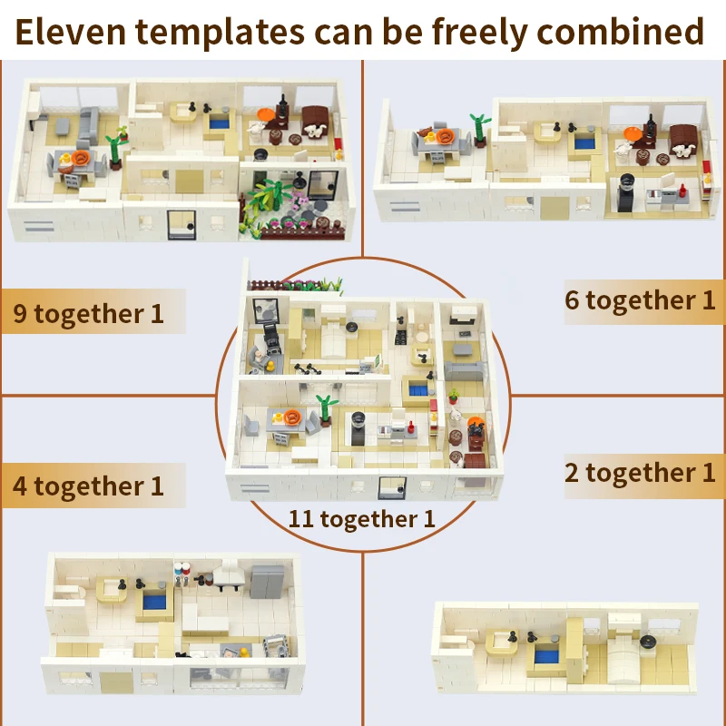 MOC منزل ألعاب مكعبات البناء مجموعات أثاث صغير كتل اللعب لتقوم بها بنفسك الطوب لعب للأطفال هدايا عيد ميلاد ديكور المنزل #6
