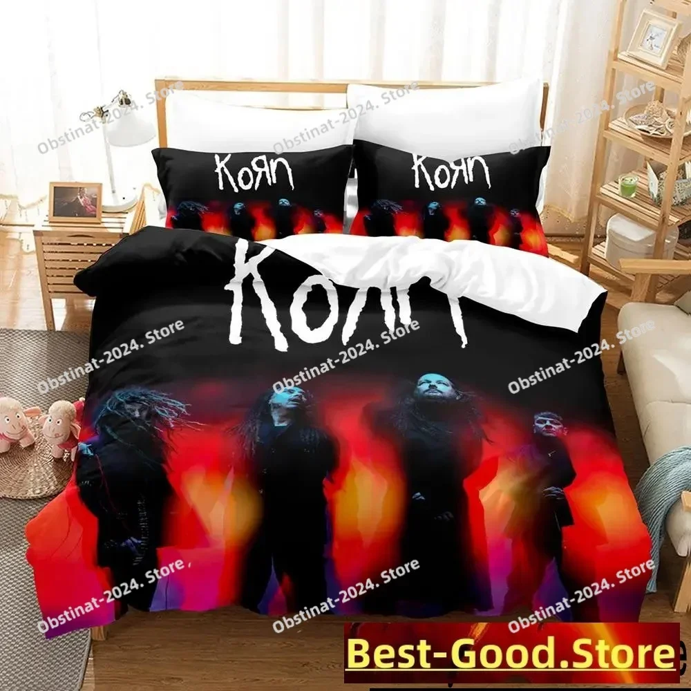 

3D Fashion Korn Rock Band Bedding Set Printed single Comforter Quilt Bed Cover Duvet Cover Pillow Case 3 Pieces Kids Adult Size