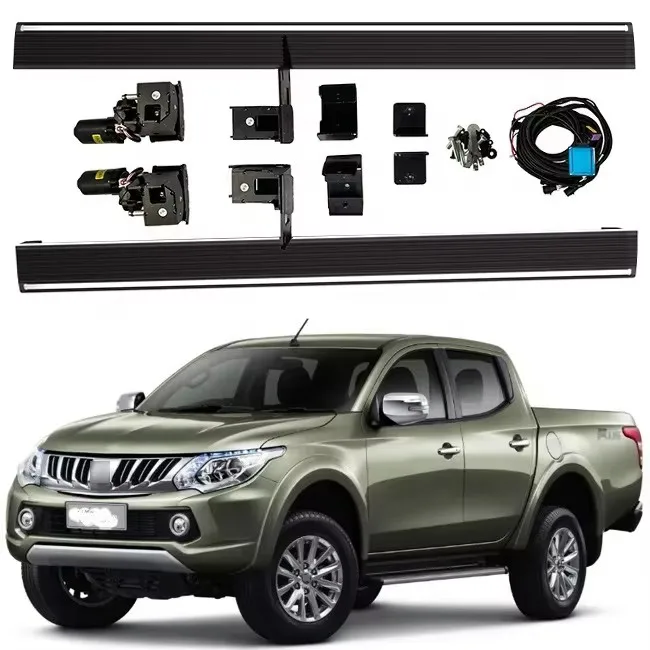 Deployable Power Running Boards, Electric Retractable Side Steps for Mazda BT50 D-Max Triton Pickup, Powder Coated Aluminum