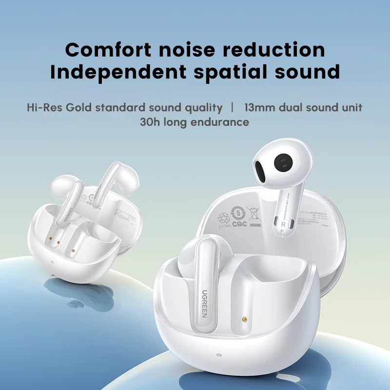 UGREEN HiTune H6 Pro アクティブノイズキャンセリング 完全ワイヤレスBluetoothヘッドセット BT 5.3 高音質ミュージックイヤホン