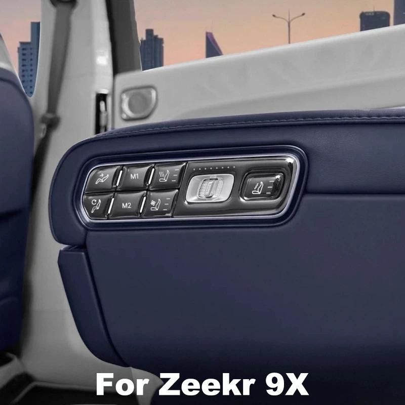 For Zeekr 9X 2025 2026 Second and Third Row Seat Adjustment Buttons Epoxy Protective Stickers Accessories