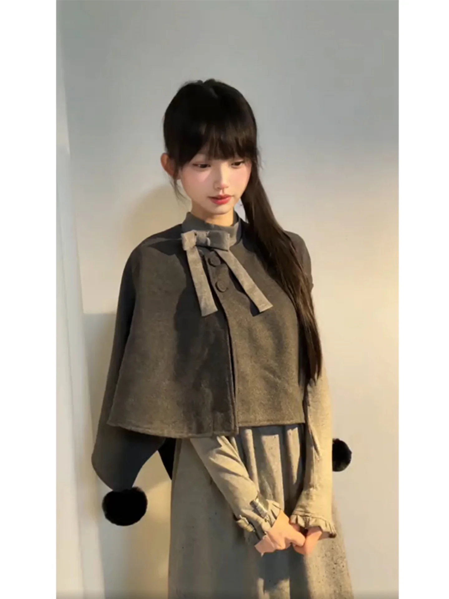 

Retro Style Unique Design Women's Loose Dress Two-Piece Set Early Autumn New Arrival Fashionable Casual Wear High Waist Butte...