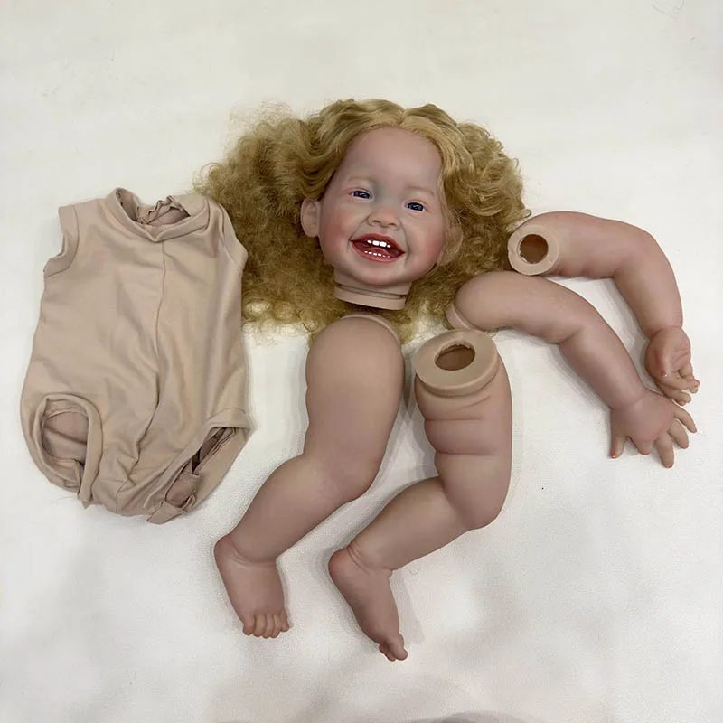 24inch Mila Lifelike Reborn Doll Kit Painted Doll Kit Unfinished Doll Parts with Hand Rooted Hair