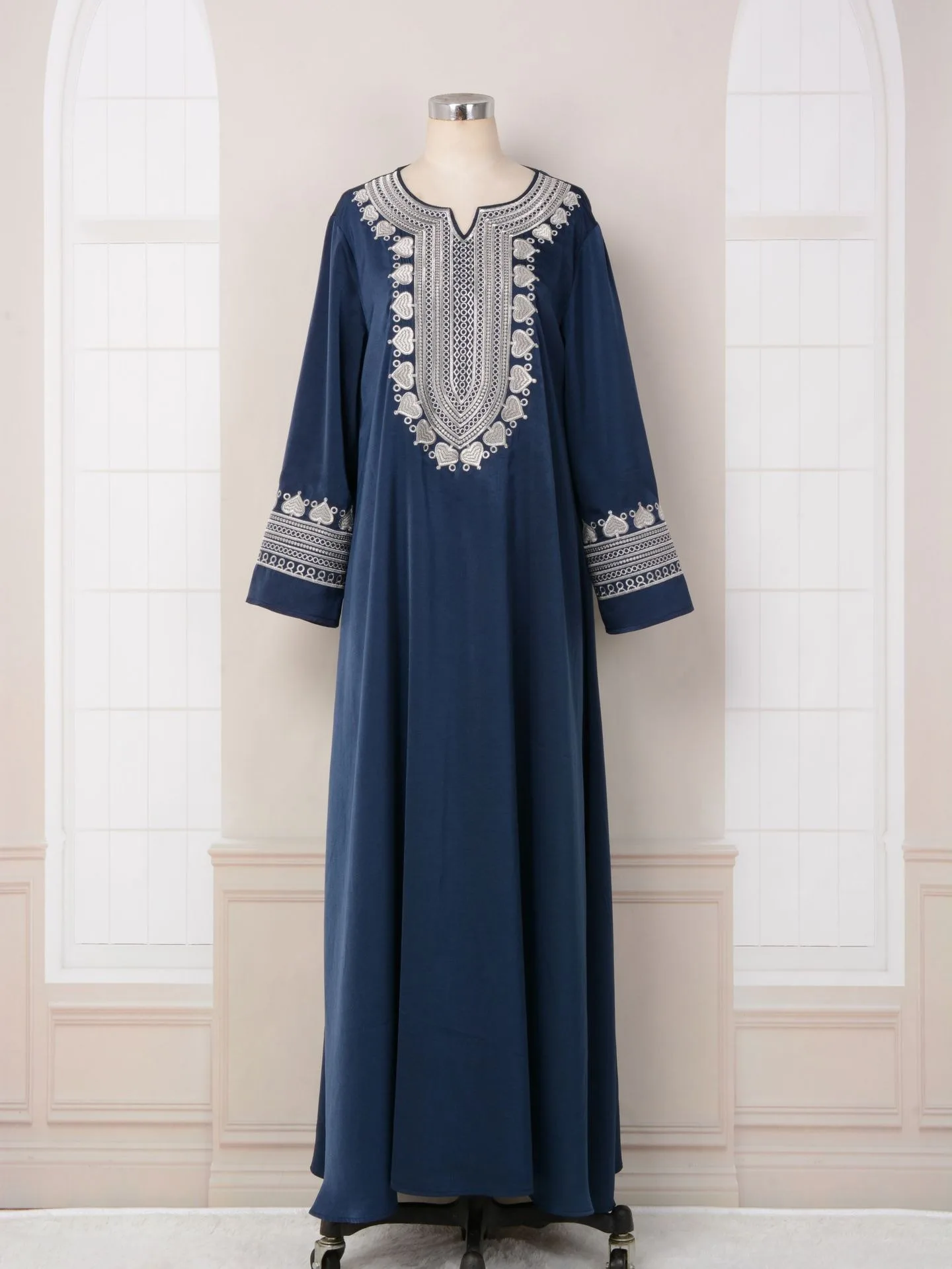 Long Sleeve Muslim Prom Dress A Line Formal Party Dresses for Women Full Cover Chiffon Appliques Vestidos Para Eventos Especiale