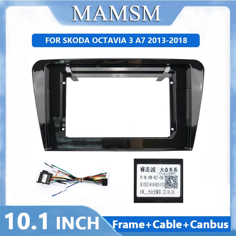 

10 inch Car Radio Frame Kit For SKODA OCTAVIA 3 A7 2013-2018 Auto Stereo Panel Mounting Bezel Faceplate Center Console Fascia