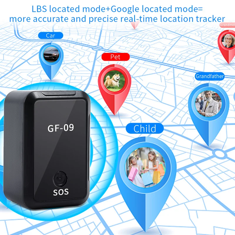 GF09 Mini GPS Tracker Car Anti-Theft Device Locator Voice Recording Vehicle Tracker APP Download Anti-lost for Child Pet Cat Dog