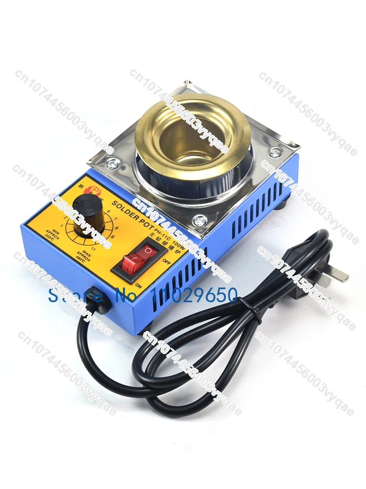 Lead-free Solder Pot 100W 150W 250W 300W Soldering Desoldering Bath Titanium Plate 36mm 50mm 80mm 100mm 200-480 Degree AC220V