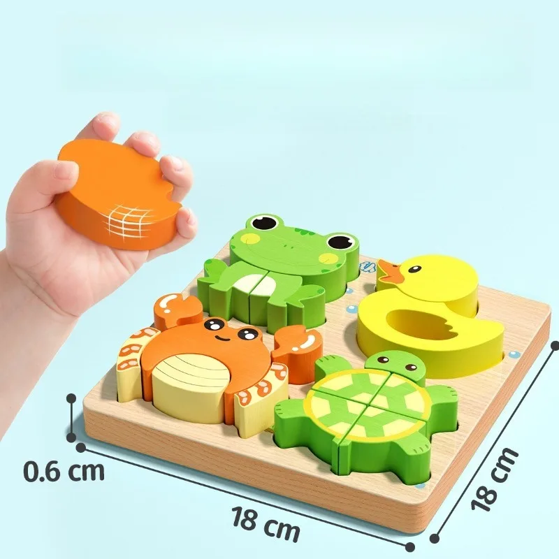 ตัวต่อไม้ 3 มิติ รูปสัตว์และยานพาหนะ ของเล่นเสริมพัฒนาการเด็ก ฝึกทักษะการเรียนรู้แบบมอนเตสซอรี่ เกมเสริมสร้างการเรียนรู้และพัฒนาการทางปัญญา ของขวัญสำหรับเด็ก