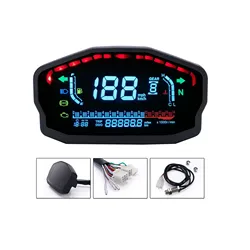 Motorcycle LED LCD Speedometer Water Temperature Fuel Gauge Digital Odometer BMW Honda Ducati Yamaha Universal