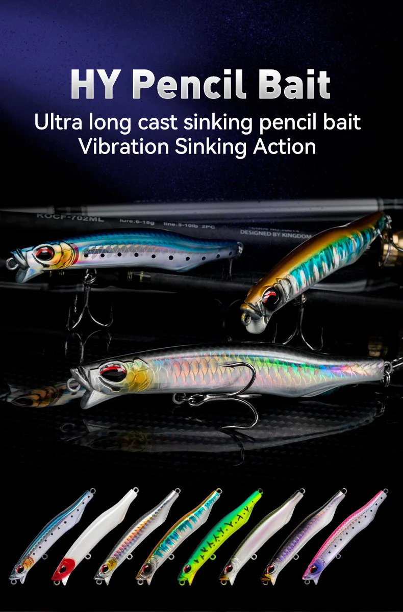 KINGDOM HY Pencil Bait Sinkender Angelköder 70mm-95mm Weitwurf-Wobbler Künstlicher Fischköder für Barsch, Hecht, Salzwasser-Angeln – Detail 7