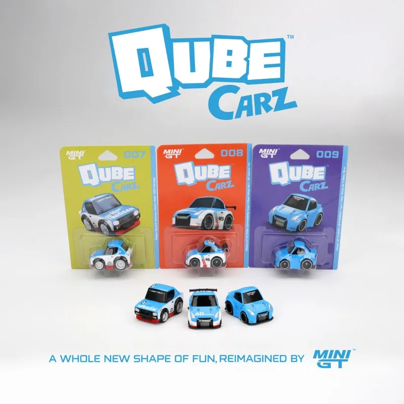 In Stock 1:64  QCar Egg Car Set Hanging Card Packaging Alloy Car Model DieCast Static Car Model Creative Decoration Item Holiday