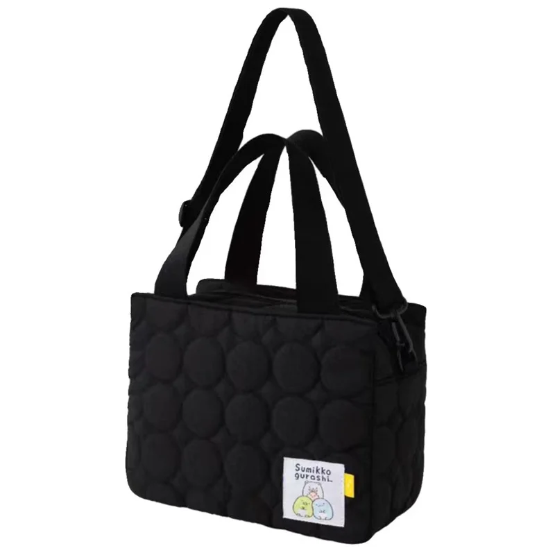 

Sumikko Gurashi Crossbody Bags Fashion Casual Handbag Double Use Black Quilted Shoulder Messenger Bags for Women