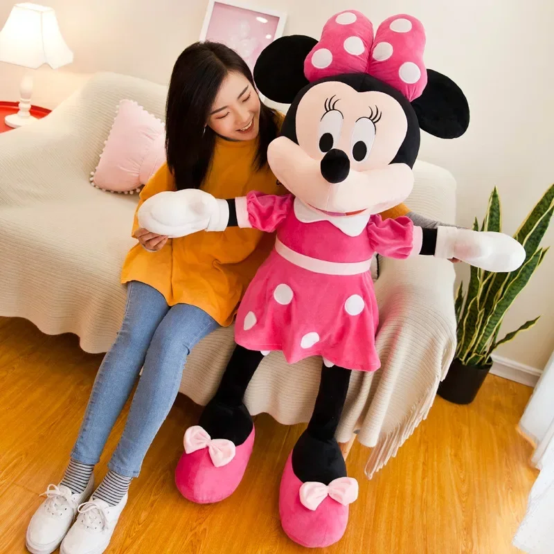 35cm Disney Mickey Mouse Plush Toys Kawaii Anime Mickey Minnie Stuffed Plush Models Dolls Toys Kids Birthday Christmas Gift