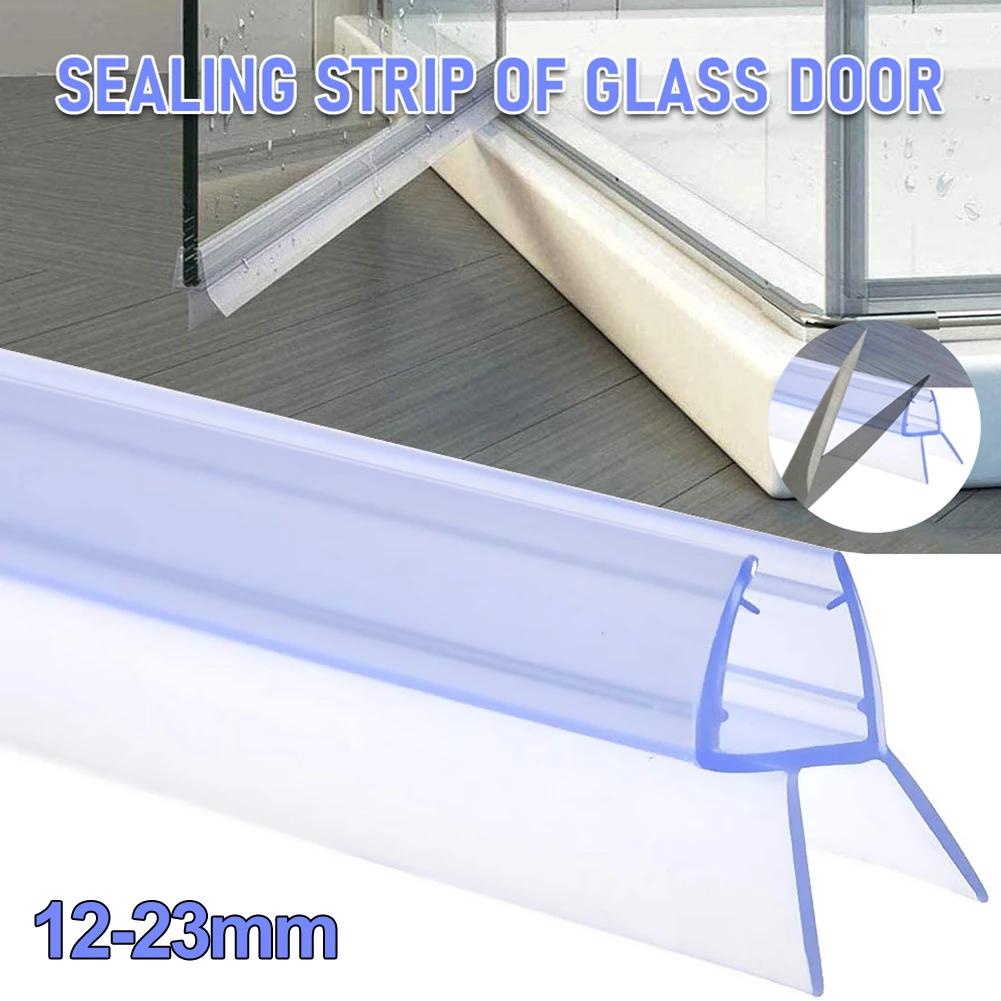 100cm Bathroom Shower Screen Door Seal Strip PVC 12/17/22/23mm Windproof Glass Door Bottom Water Blocking Seal Strips