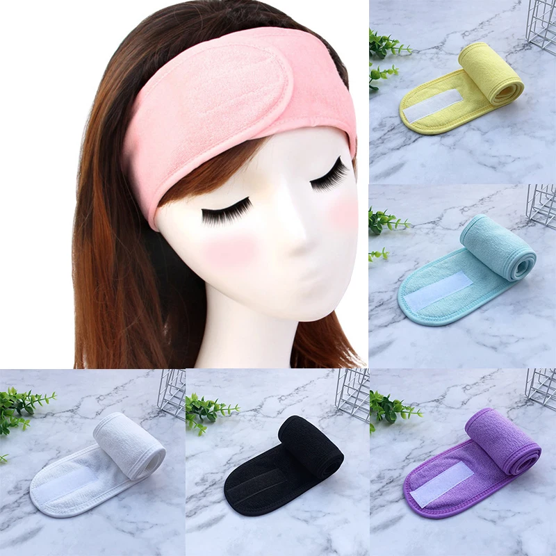 

Salon SPA Facial Headband Makeup Head Band Toweling Hair Wrap Adjustable Wide Hairband Shower Cap Stretch Make Up Accessories