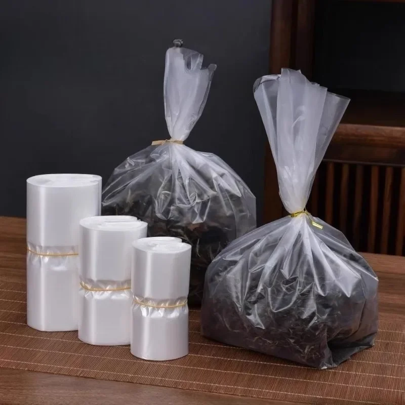 124pcs Embossed Transparent Inner Membrane Bag Jar Gift Box Moisture-proof Inner Bags Tea Nuts Grains Gold Thread Sealed Pockets