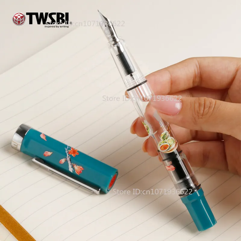 New TWSBI ECO Chaoshan Food Fa Cui Limited Edition Fountain Pen Piston Filling Transparent Pen Design Gift for Journaling