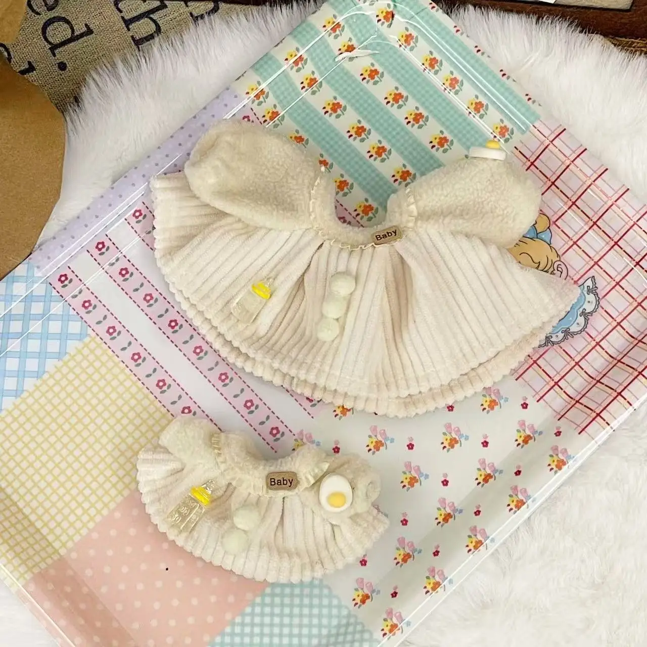 Gonna piccola in peluche per vestiti per bambole in cotone da 20 cm Caldo inverno Ragazze carine Vestito cosplay Burattino di peluche da collezione ACC Giocattoli regalo per bambini