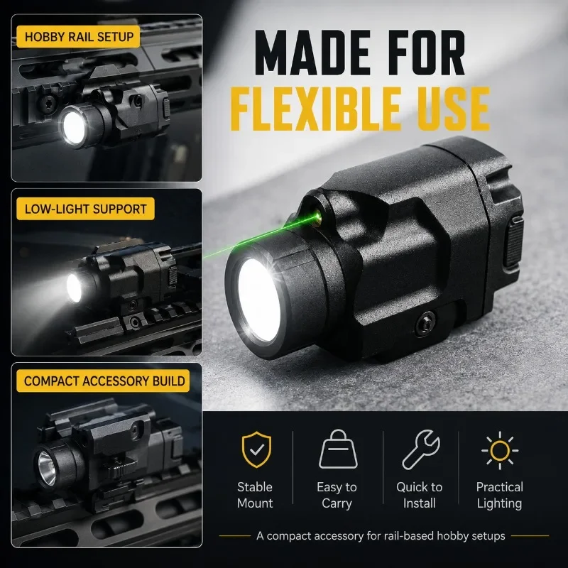Strobe LED Underbarrel Flashlight Metal TLR-8 Adjustable Strong Light Hobby Mod Parts Compatible 20MM Rail